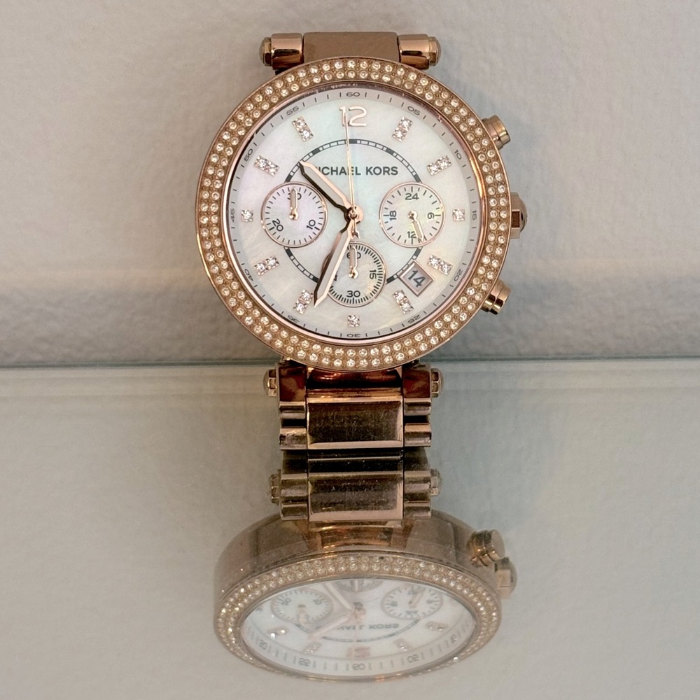 Women's Chronograph Parker Rose Gold-Tone Stainless Steel Bracelet Watch